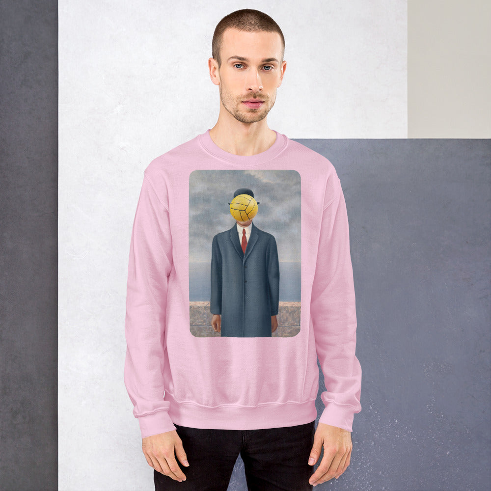 Son of Man Artwork with Water Polo Ball - Unisex Crew Neck Sweatshirt - Gildan 18000