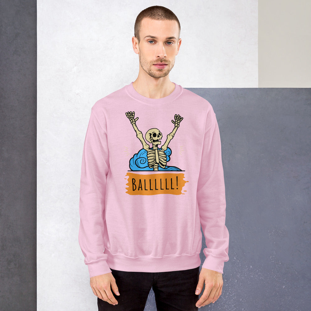 Gimme the Ball Skeleton - Unisex Crew Neck Sweatshirt - Gildan 18000