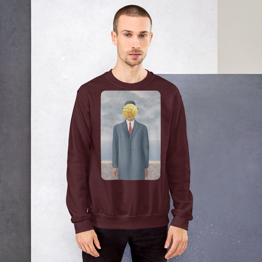 Son of Man Artwork with Water Polo Ball - Unisex Crew Neck Sweatshirt - Gildan 18000
