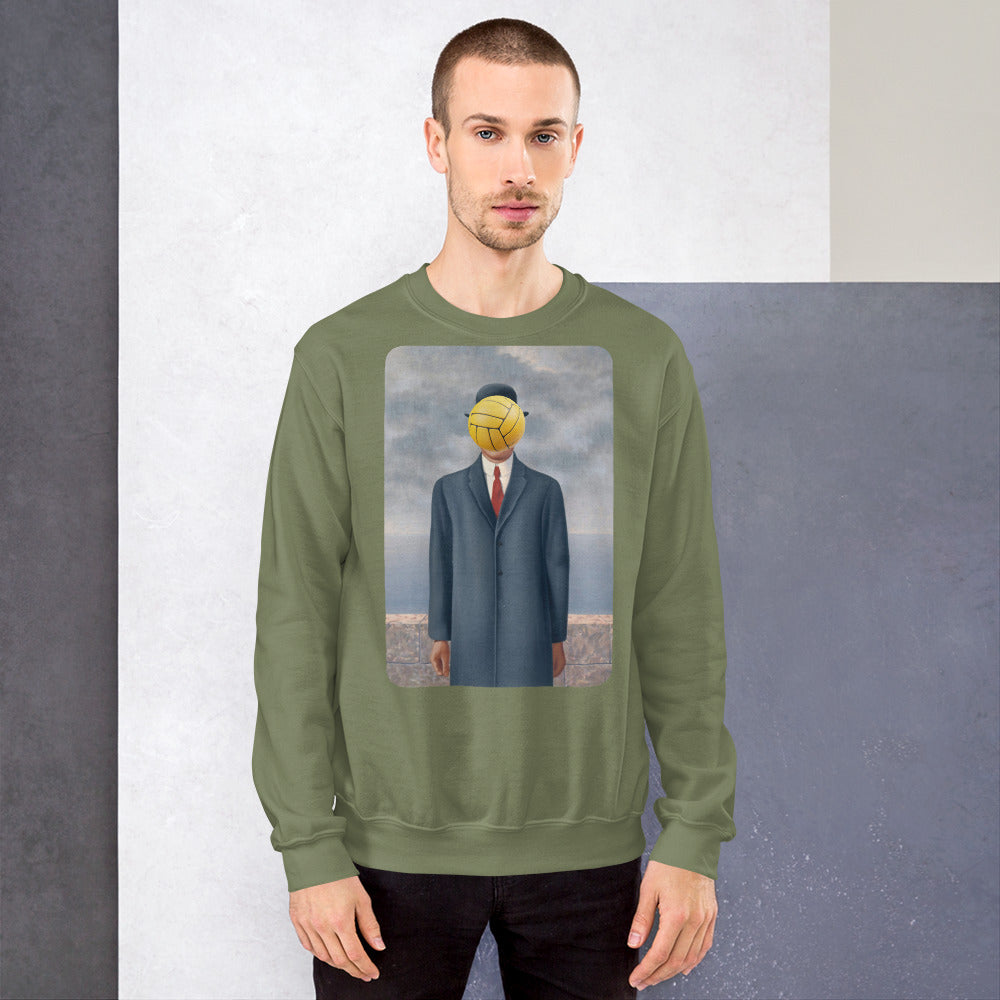 Son of Man Artwork with Water Polo Ball - Unisex Crew Neck Sweatshirt - Gildan 18000