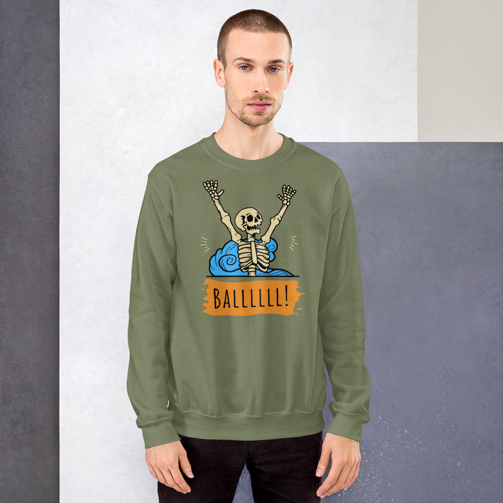 Gimme the Ball Skeleton - Unisex Crew Neck Sweatshirt - Gildan 18000