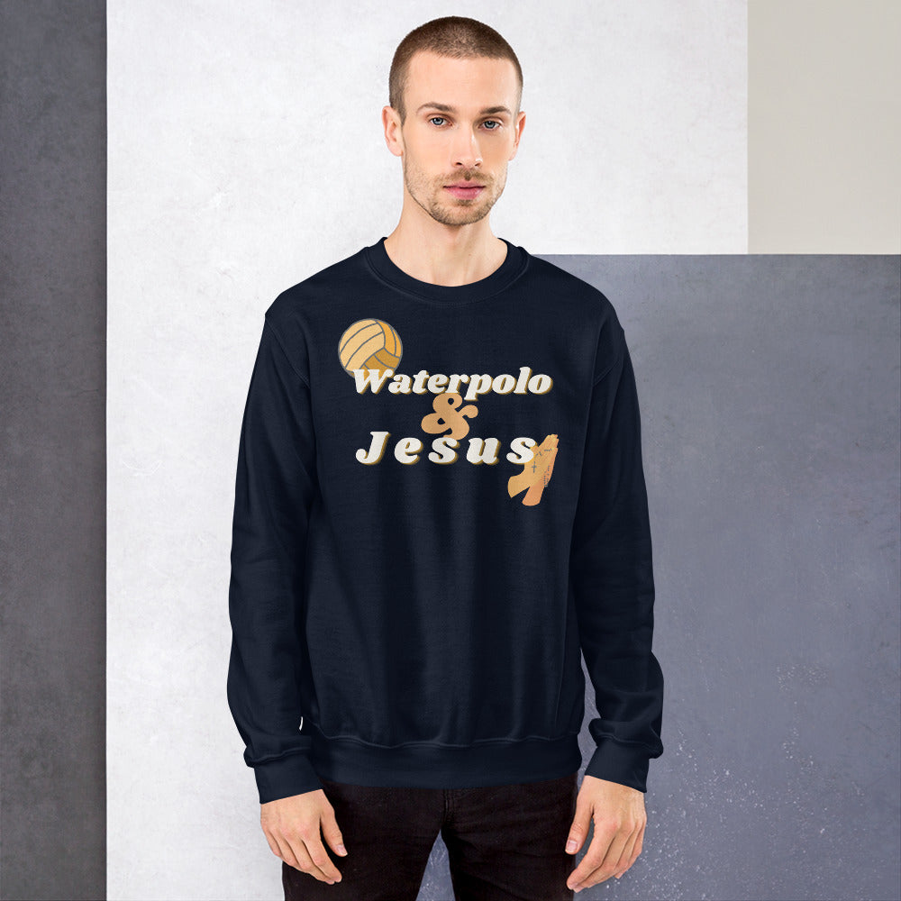 Waterpolo and Jesus - Diagonal - Unisex Crew Neck Sweatshirt - Gildan 18000