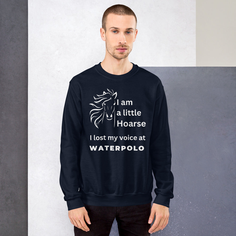 I am a little Hoarse - with Line Art Horse head - Unisex Crew Neck Sweatshirt - Gildan 18000
