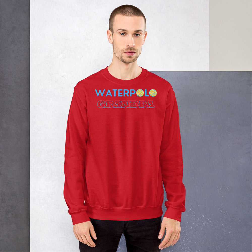 Waterpolo Grandpa - Blue Lettering - Unisex Crew Neck Sweatshirt - Gildan 18000