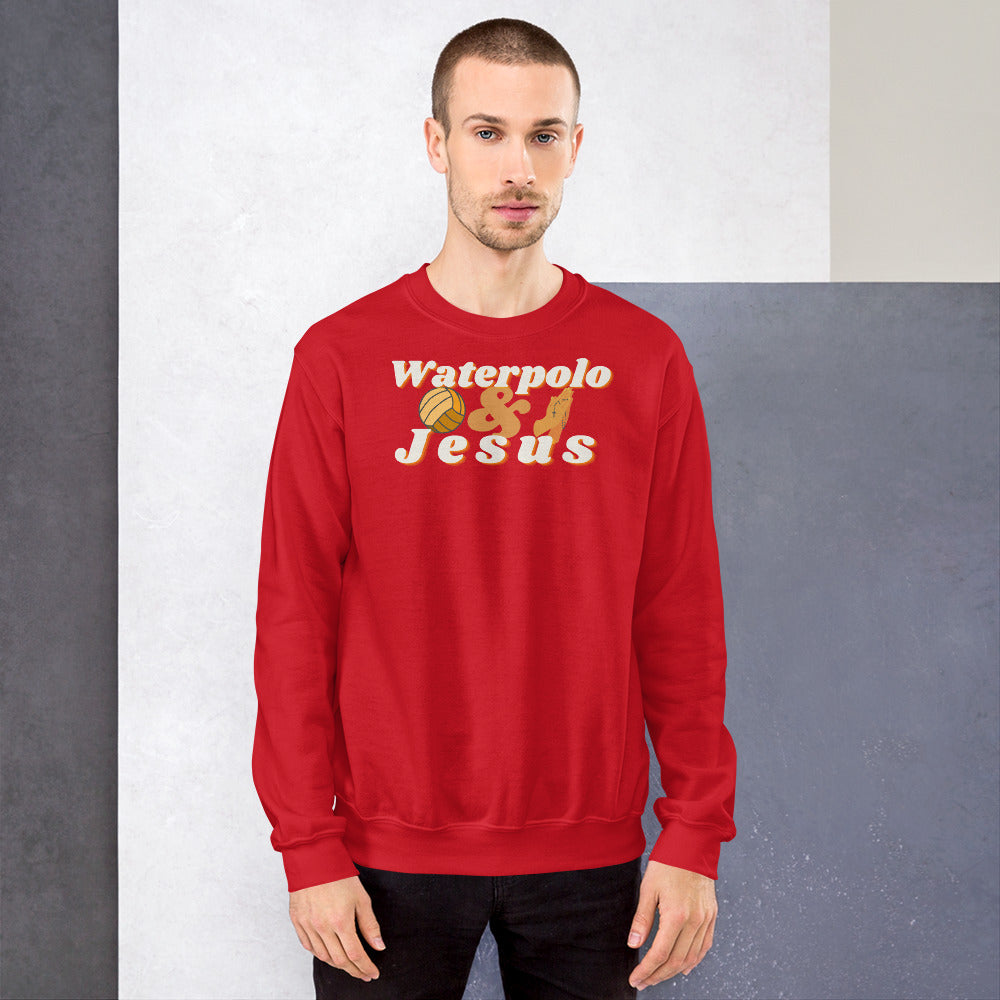 Waterpolo and Jesus - Unisex Crew Neck Sweatshirt - Gildan 18000