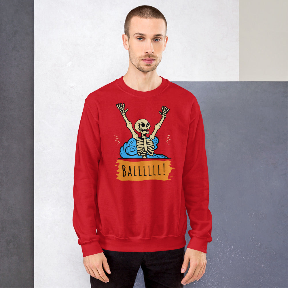 Gimme the Ball Skeleton - Unisex Crew Neck Sweatshirt - Gildan 18000