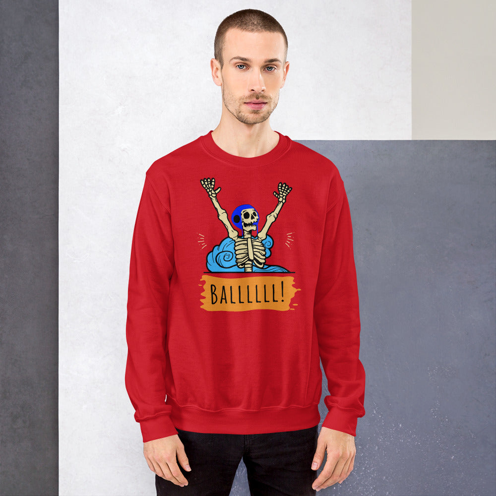 Gimme the Ball Skeleton with Waterpolo Cap - Unisex Crew Neck Sweatshirt - Gildan 18000
