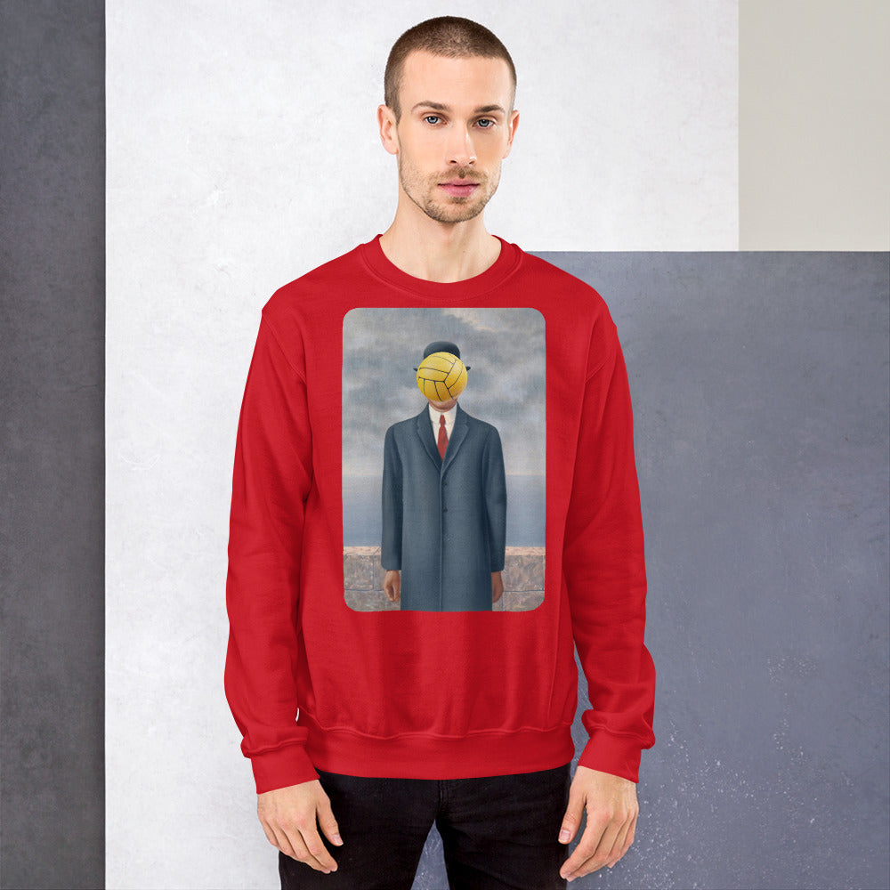 Son of Man Artwork with Water Polo Ball - Unisex Crew Neck Sweatshirt - Gildan 18000