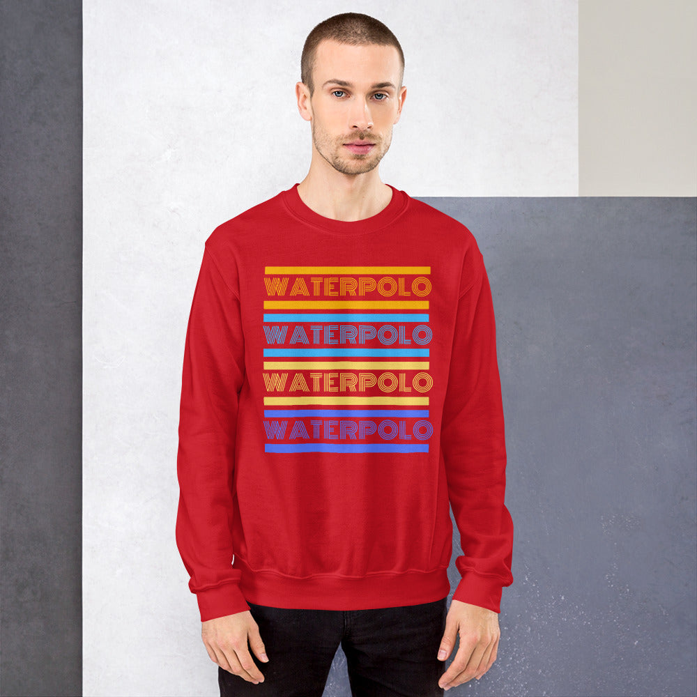 Retro Water Polo- Yellow and Blue - Unisex Crew Neck Sweatshirt - Gildan 18000