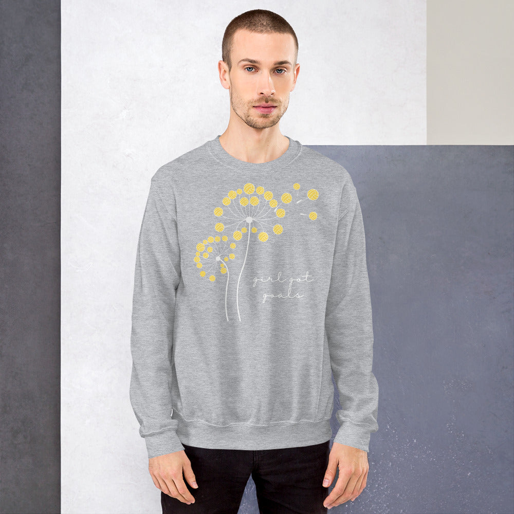 Dandelion Girl Got Goals - Unisex Crew Neck Sweatshirt - Gildan 18000