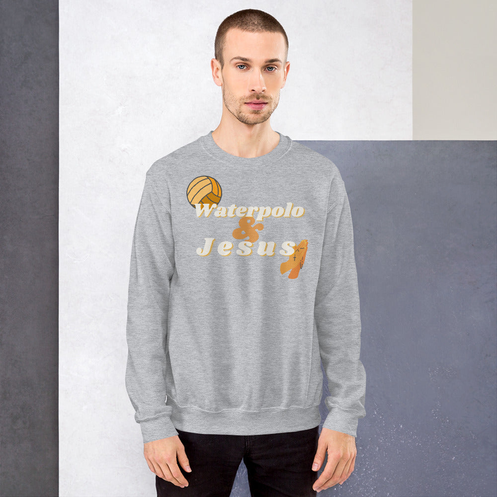 Waterpolo and Jesus - Diagonal - Unisex Crew Neck Sweatshirt - Gildan 18000