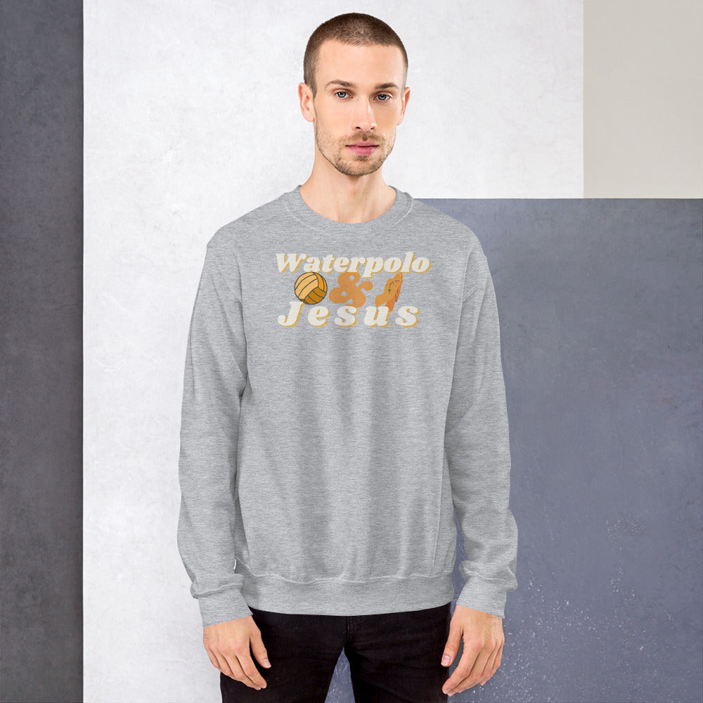 Waterpolo and Jesus - Unisex Crew Neck Sweatshirt - Gildan 18000