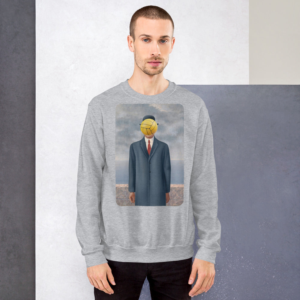 Son of Man Artwork with Water Polo Ball - Unisex Crew Neck Sweatshirt - Gildan 18000