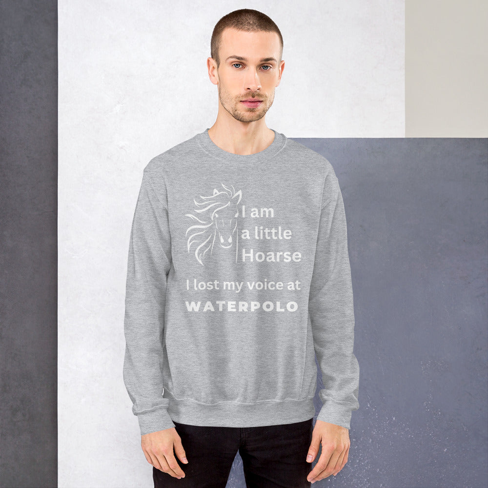 I am a little Hoarse - with Line Art Horse head - Unisex Crew Neck Sweatshirt - Gildan 18000