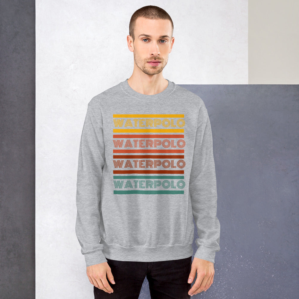 Retro Water Polo- Yellow, Red, and Green - Unisex Crew Neck Sweatshirt - Gildan 18000