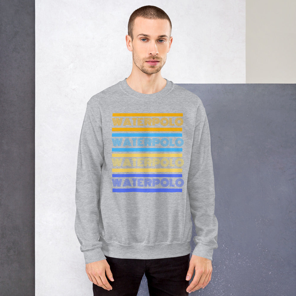 Retro Water Polo- Yellow and Blue - Unisex Crew Neck Sweatshirt - Gildan 18000