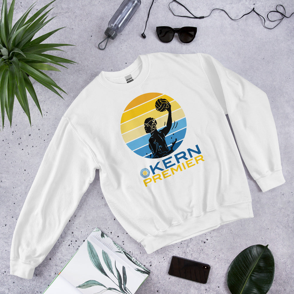 Kern Premier - 7 Color Circle with Male Silhouette with Logo on Bottom - Unisex Crew Neck Sweatshirt - Gildan 18000