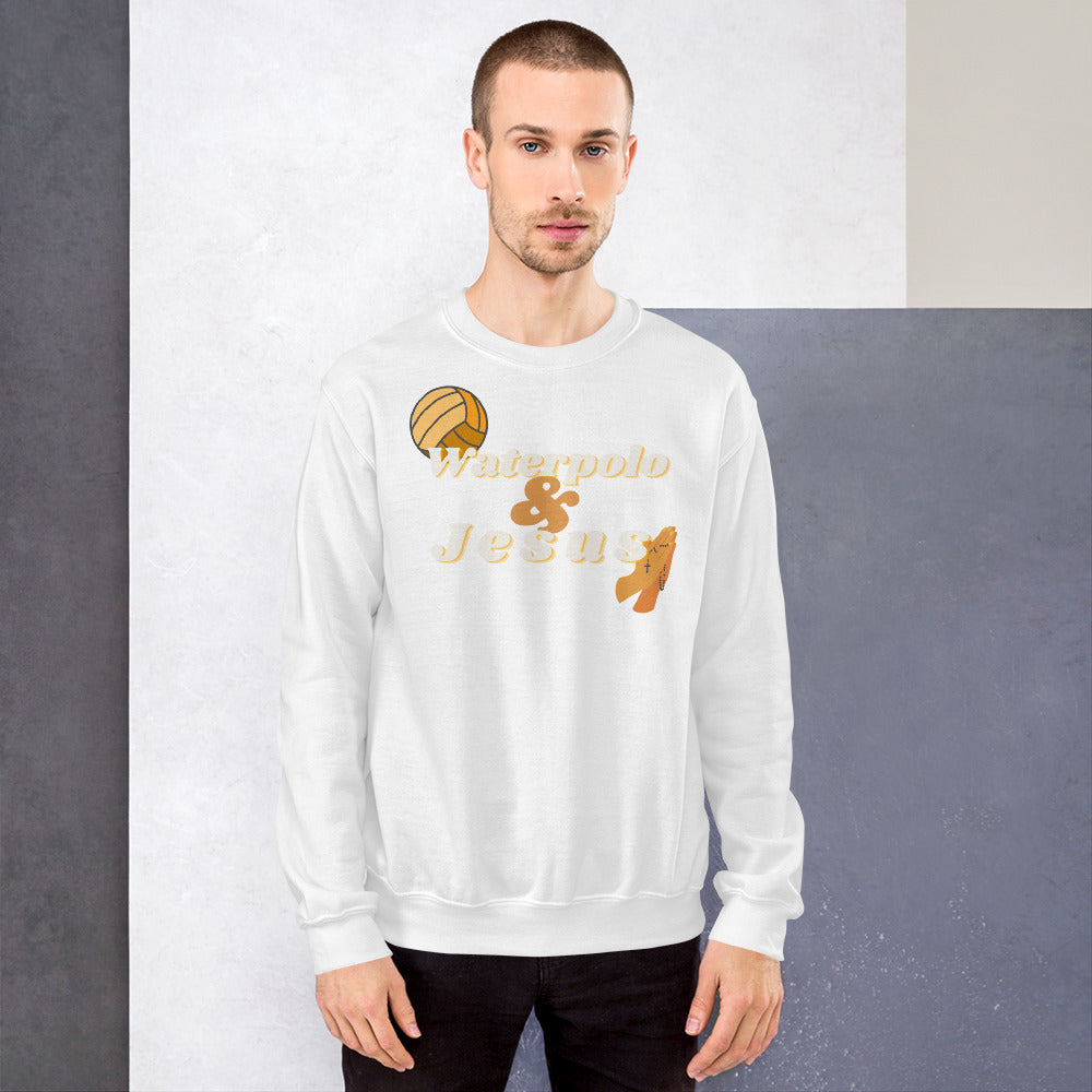 Waterpolo and Jesus - Diagonal - Unisex Crew Neck Sweatshirt - Gildan 18000