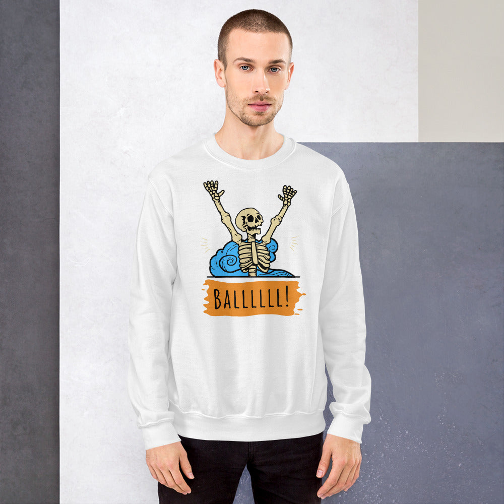 Gimme the Ball Skeleton - Unisex Crew Neck Sweatshirt - Gildan 18000