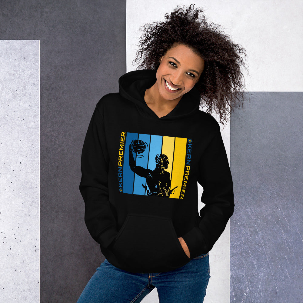Kern Premier - 7 Color Box with Male Silhouette with Double Vertical Logos - Unisex Heavy Blend Hoodie - Gildan 18500