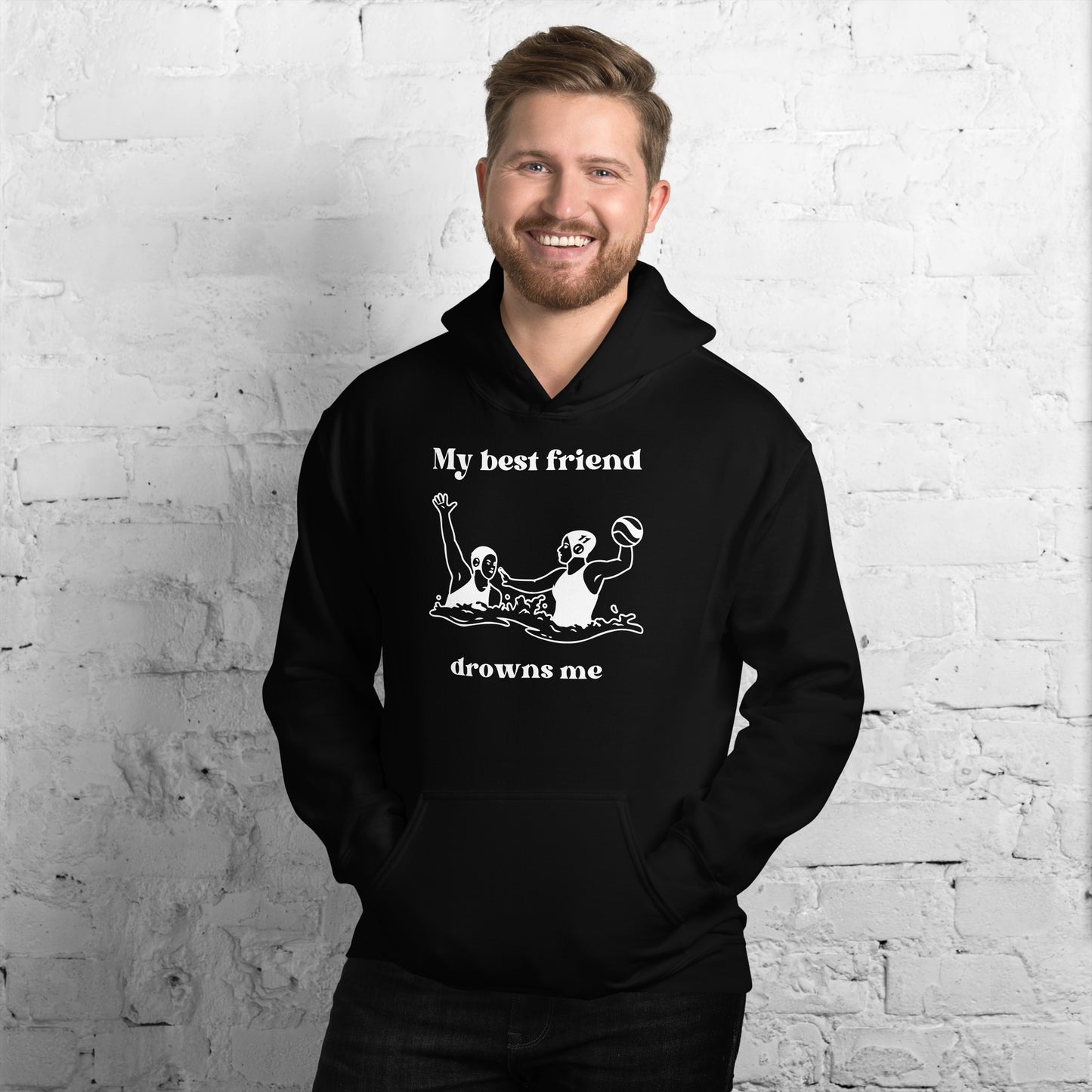 My Best Friend Drowns Me (for light shirts) - Unisex Heavy Blend Hoodie - Gildan 18500