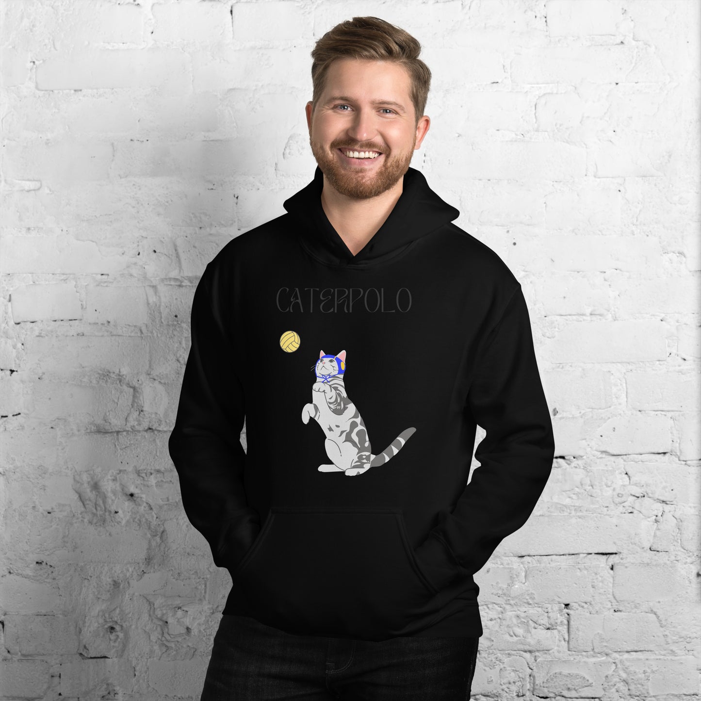 Caterpolo, if cats played waterpolo - Unisex Heavy Blend Hoodie - Gildan 18500