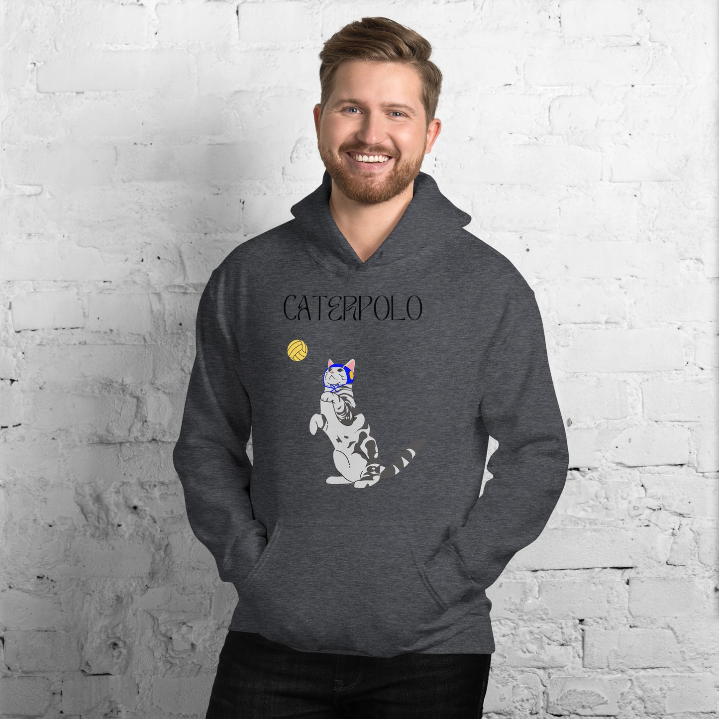 Caterpolo, if cats played waterpolo - Unisex Heavy Blend Hoodie - Gildan 18500