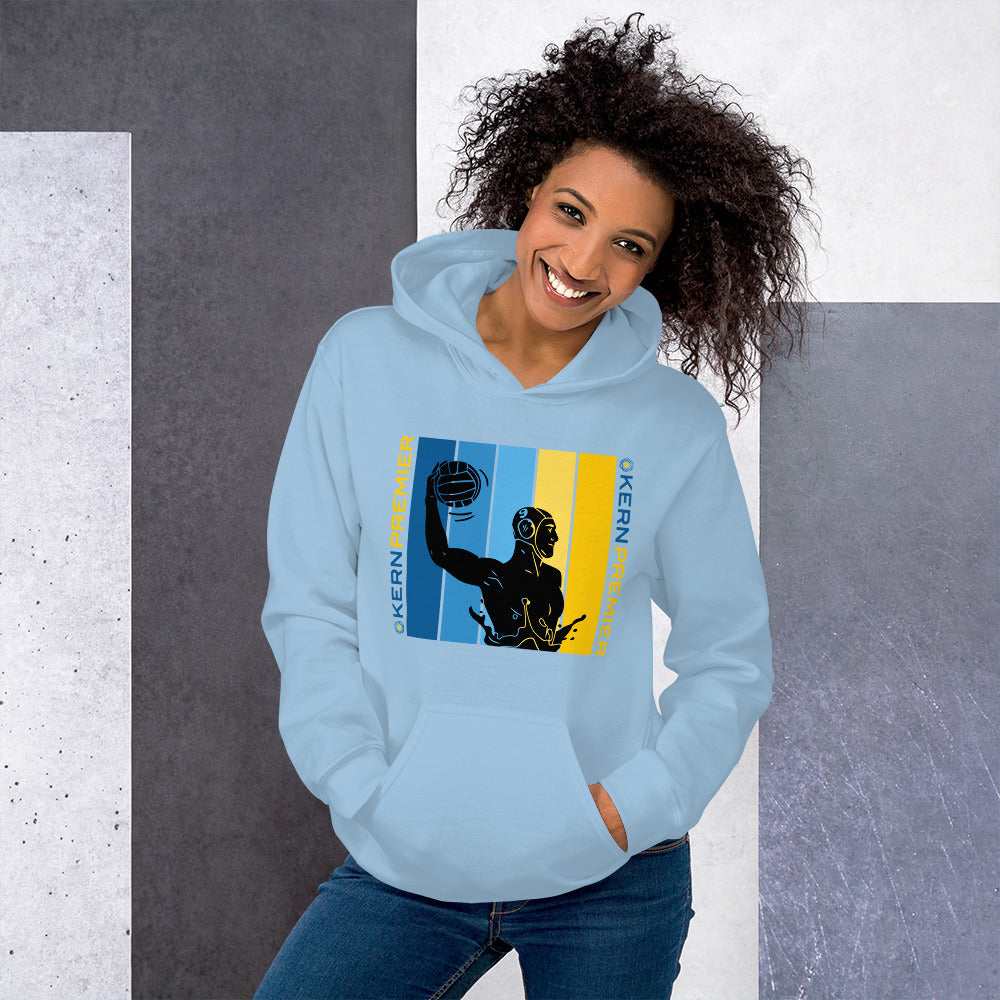 Kern Premier - 7 Color Box with Male Silhouette with Double Vertical Logos - Unisex Heavy Blend Hoodie - Gildan 18500