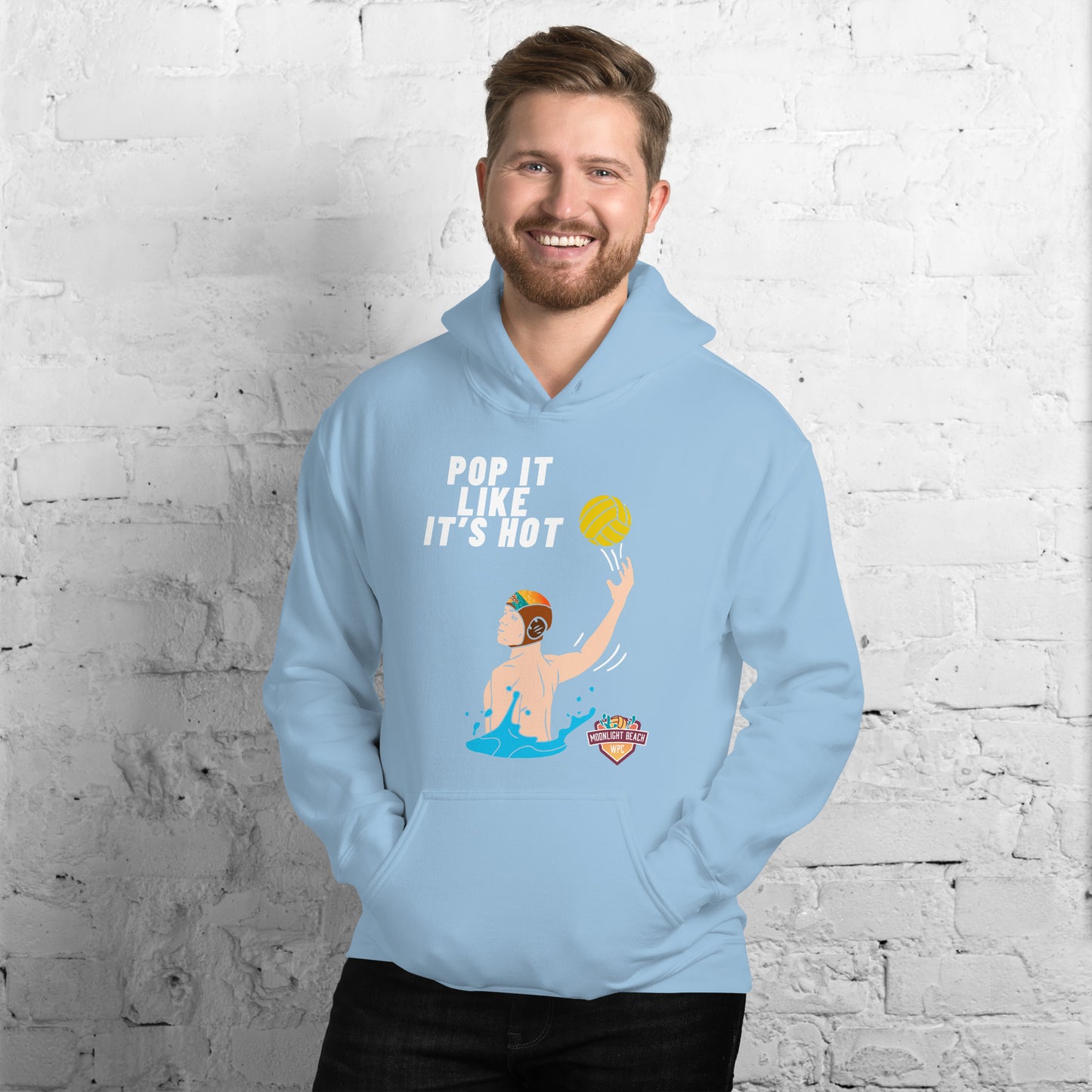 Moonlight Beach WPC Pop it like it’s hot male colored silhouette Unisex Hoodie