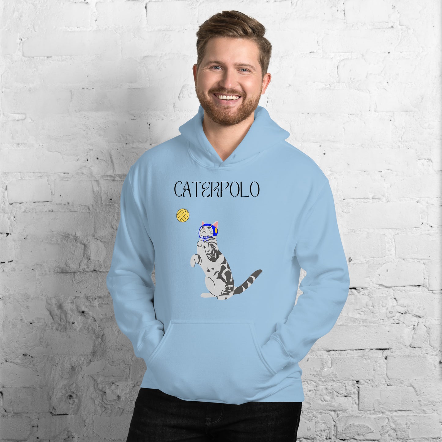 Caterpolo, if cats played waterpolo - Unisex Heavy Blend Hoodie - Gildan 18500
