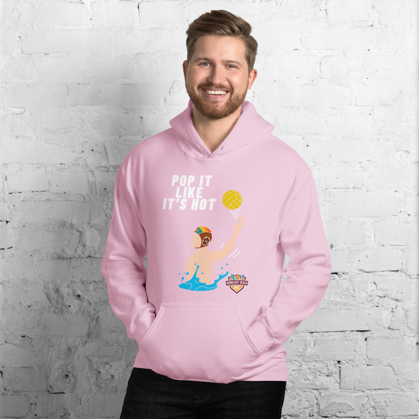 Moonlight Beach WPC Pop it like it’s hot male colored silhouette Unisex Hoodie