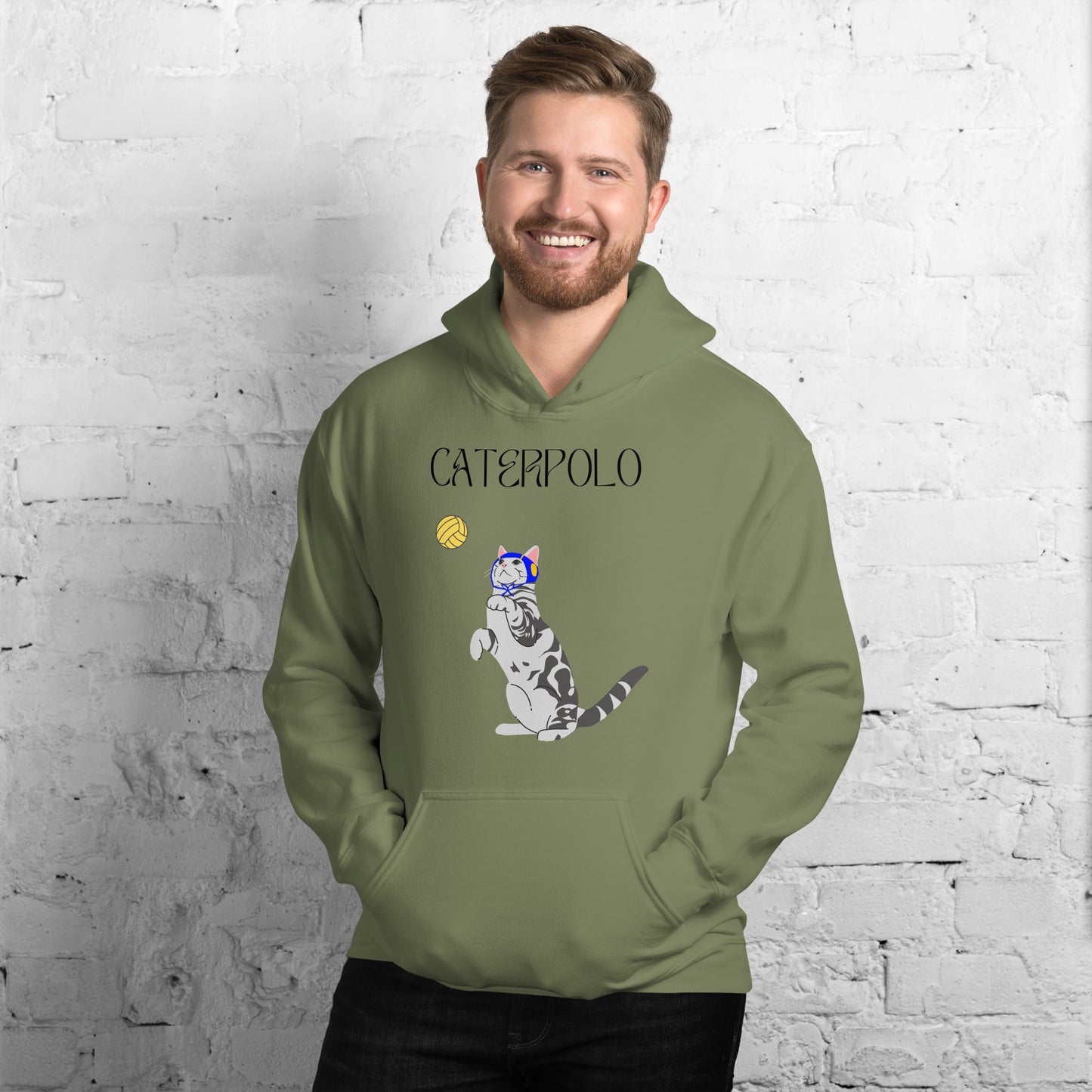 Caterpolo, if cats played waterpolo - Unisex Heavy Blend Hoodie - Gildan 18500