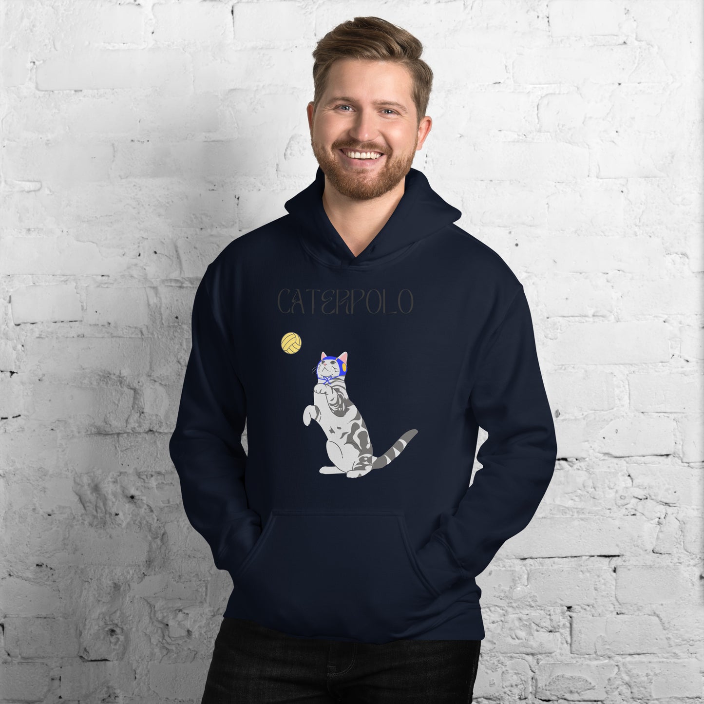 Caterpolo, if cats played waterpolo - Unisex Heavy Blend Hoodie - Gildan 18500