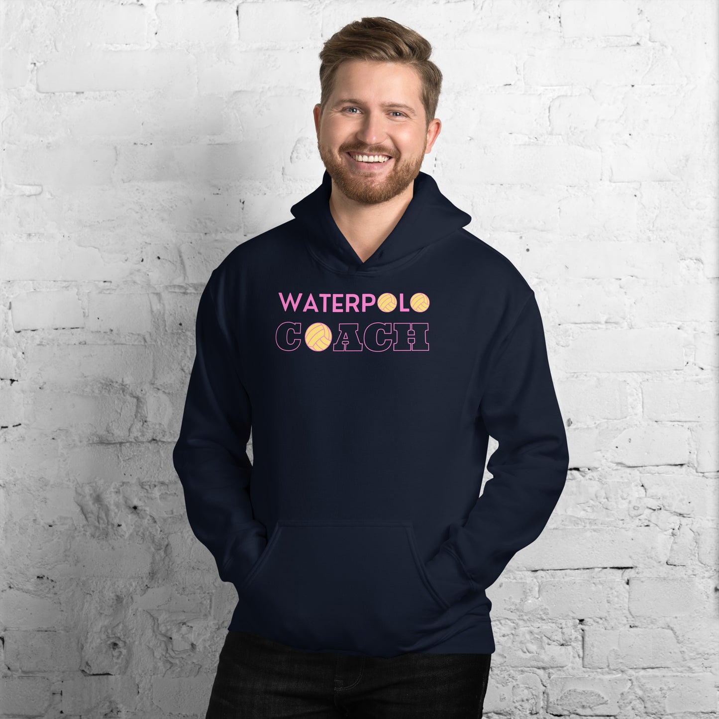 Waterpolo Coach in Pink - Unisex Heavy Blend Hoodie - Gildan 18500