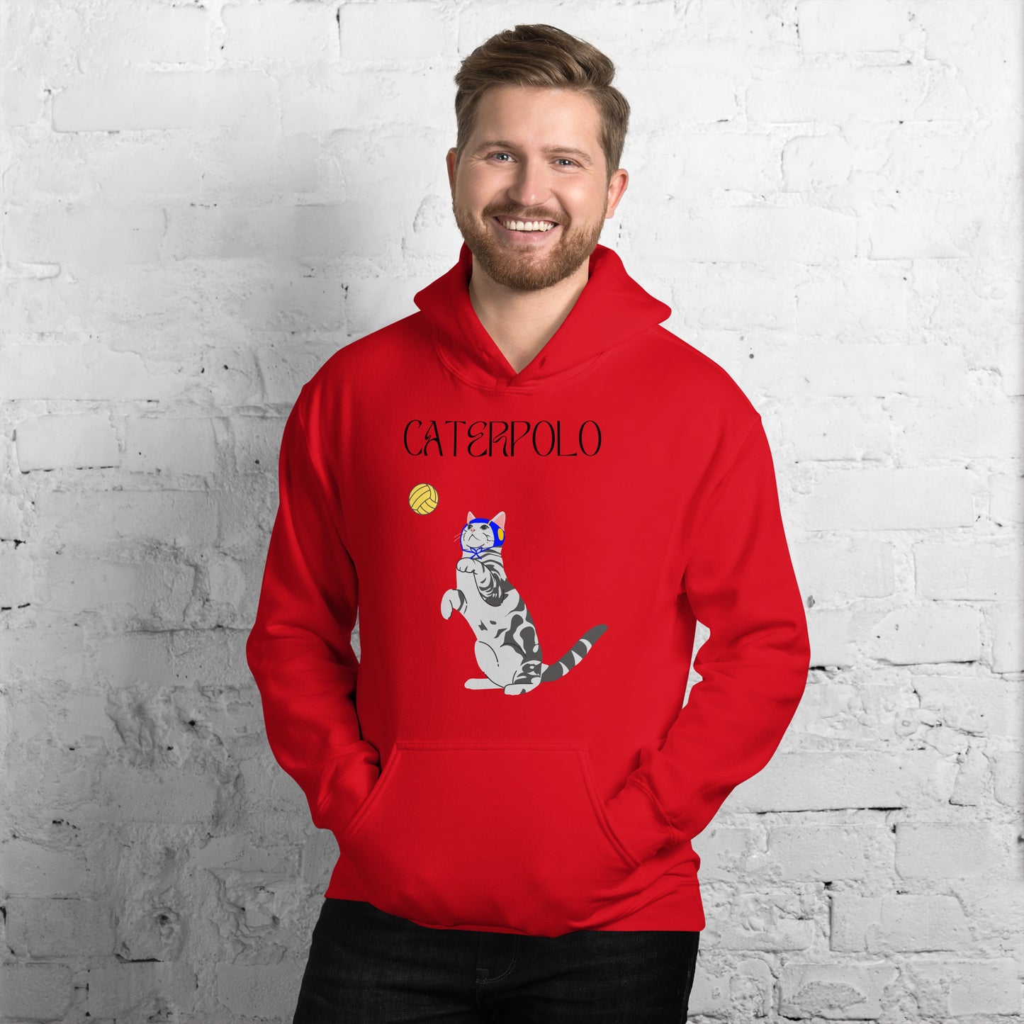 Caterpolo, if cats played waterpolo - Unisex Heavy Blend Hoodie - Gildan 18500