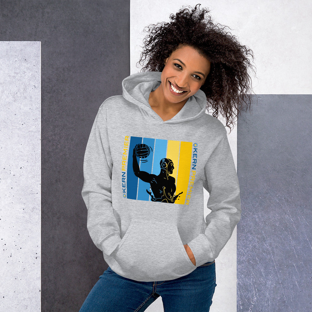 Kern Premier - 7 Color Box with Male Silhouette with Double Vertical Logos - Unisex Heavy Blend Hoodie - Gildan 18500