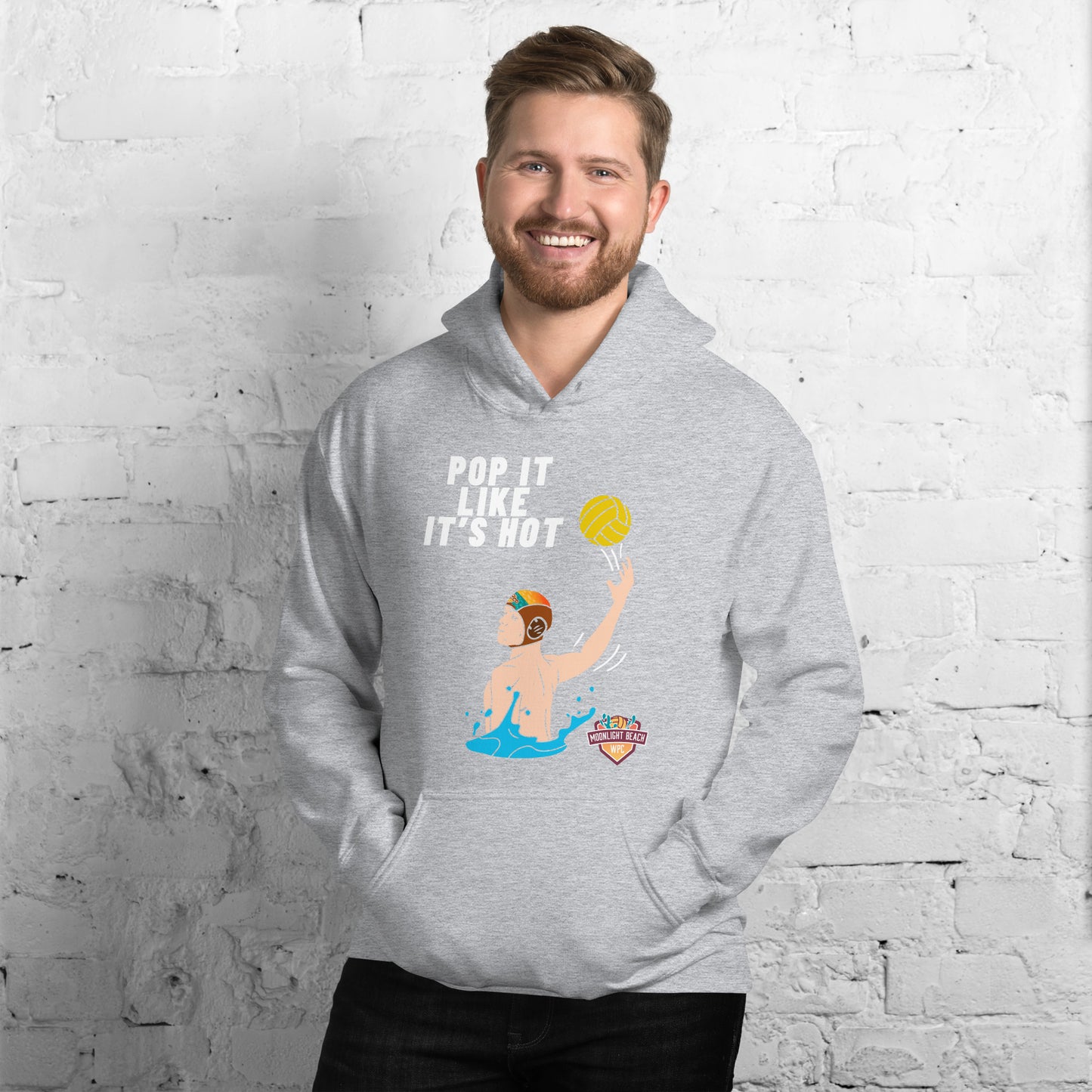 Moonlight Beach WPC Pop it like it’s hot male colored silhouette Unisex Hoodie