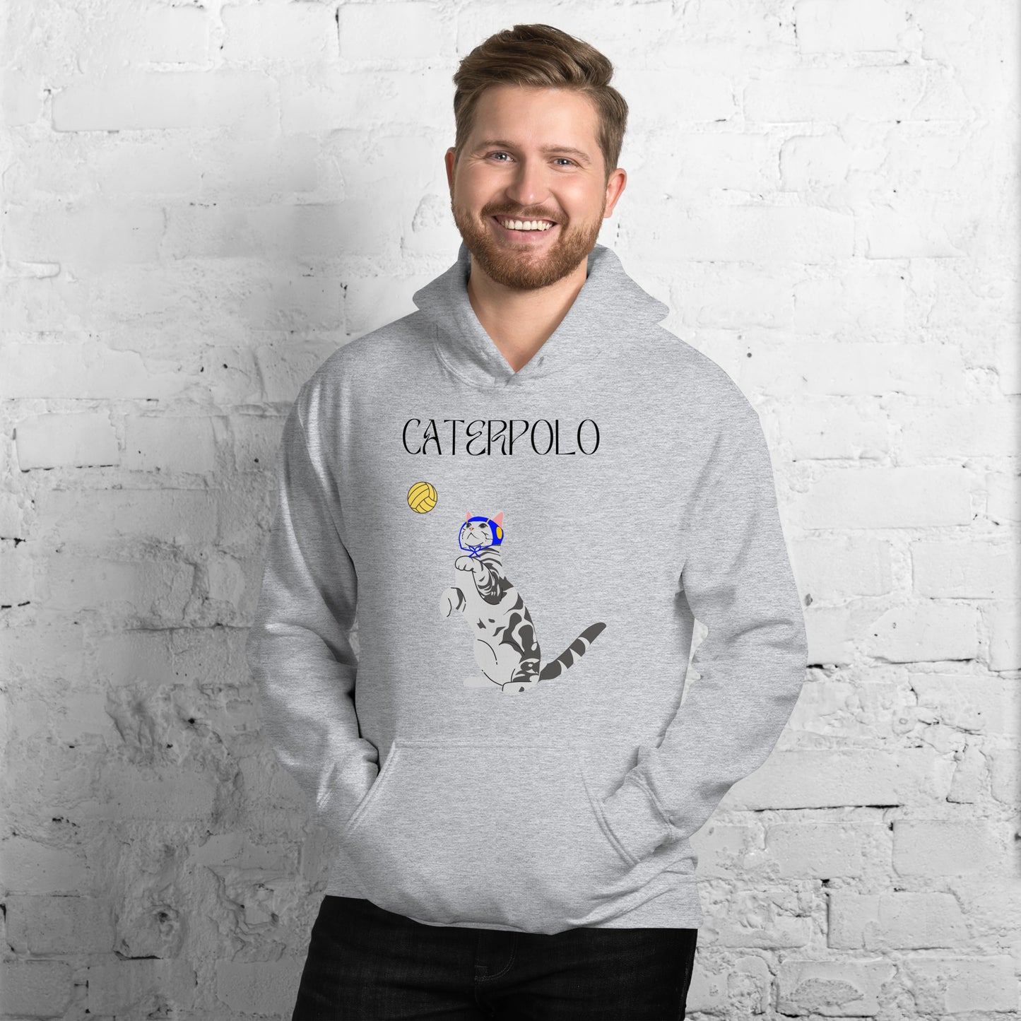 Caterpolo, if cats played waterpolo - Unisex Heavy Blend Hoodie - Gildan 18500