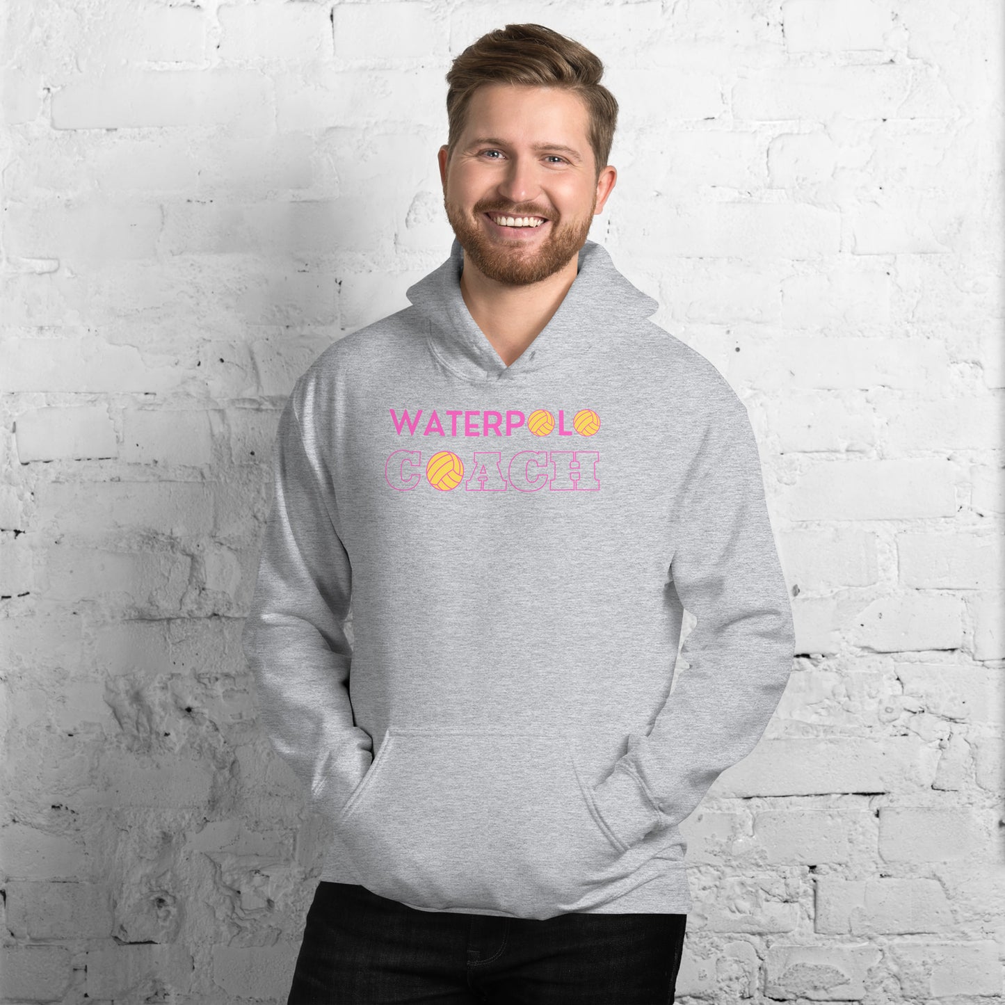 Waterpolo Coach in Pink - Unisex Heavy Blend Hoodie - Gildan 18500