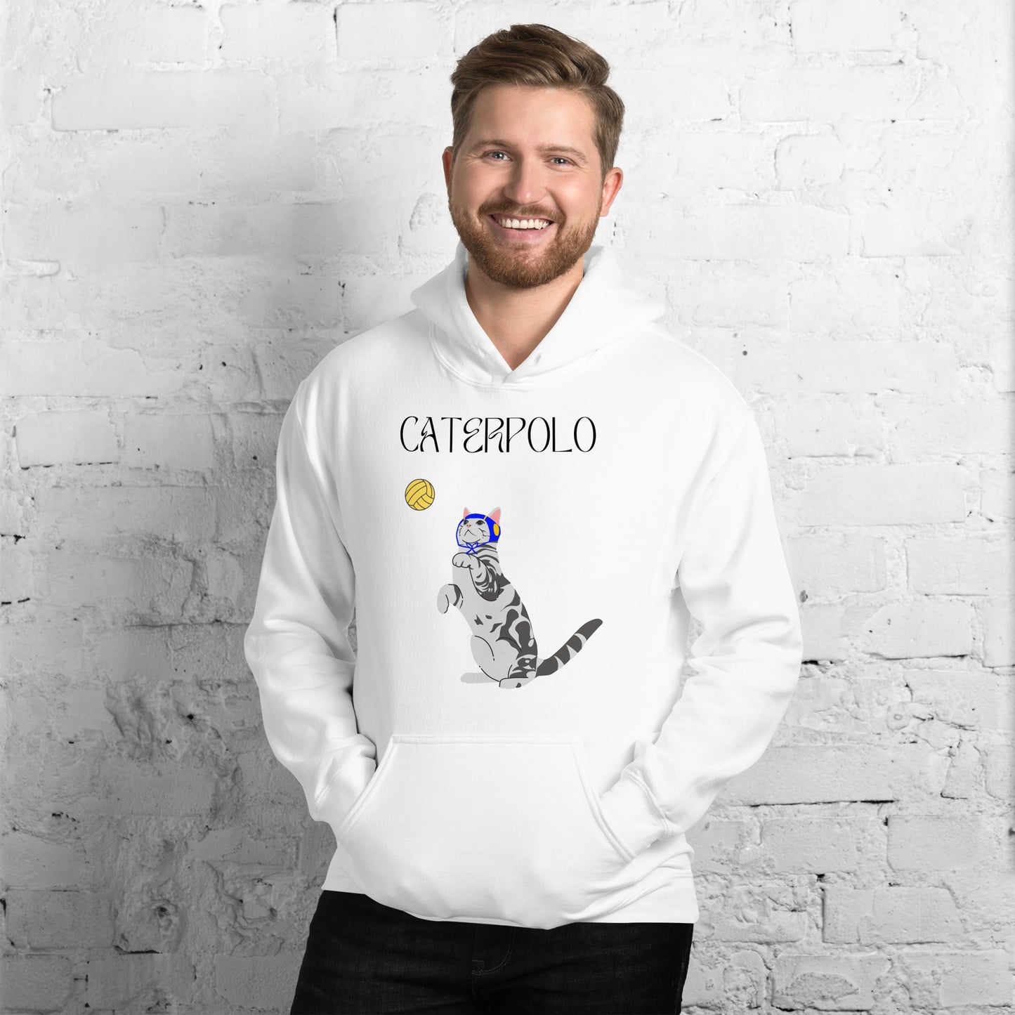 Caterpolo, if cats played waterpolo - Unisex Heavy Blend Hoodie - Gildan 18500