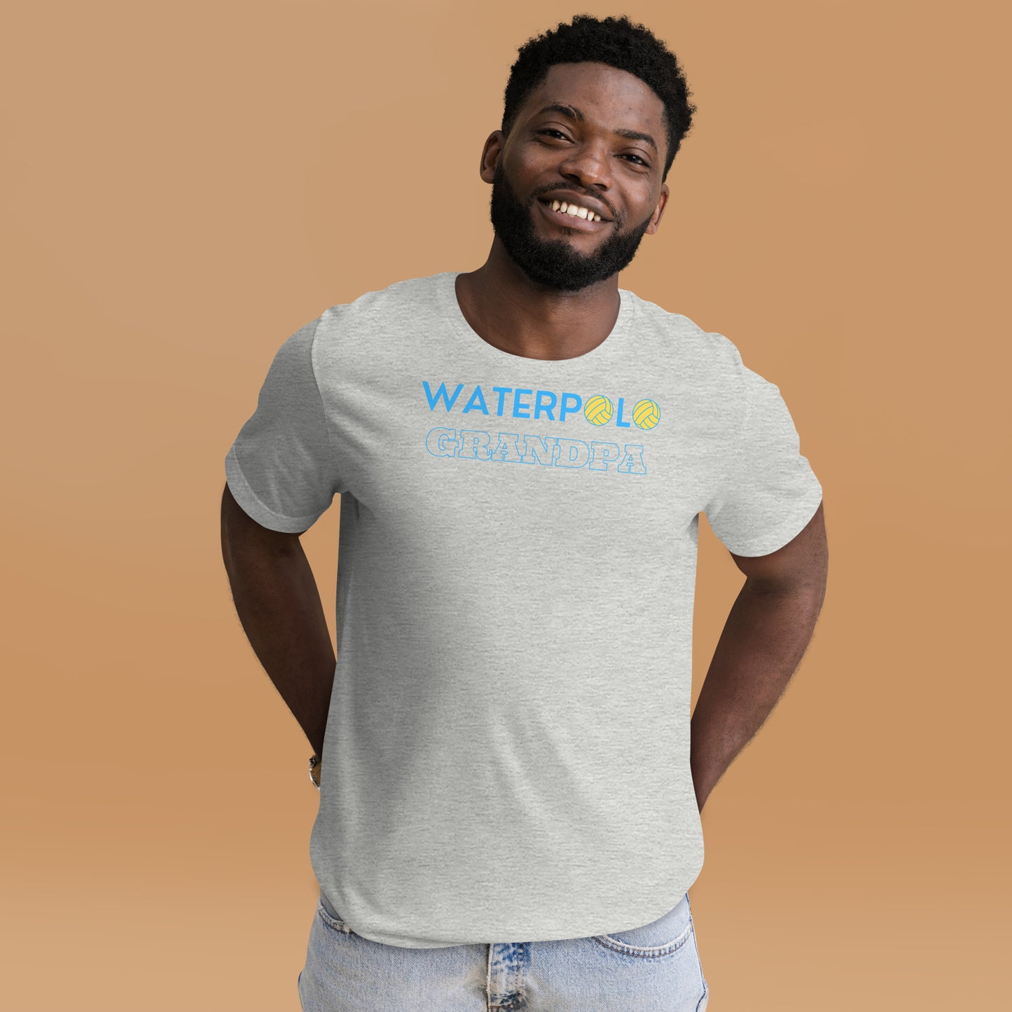 Waterpolo Grandpa - Blue Lettering - Unisex Soft T-shirt - Bella Canvas 3001