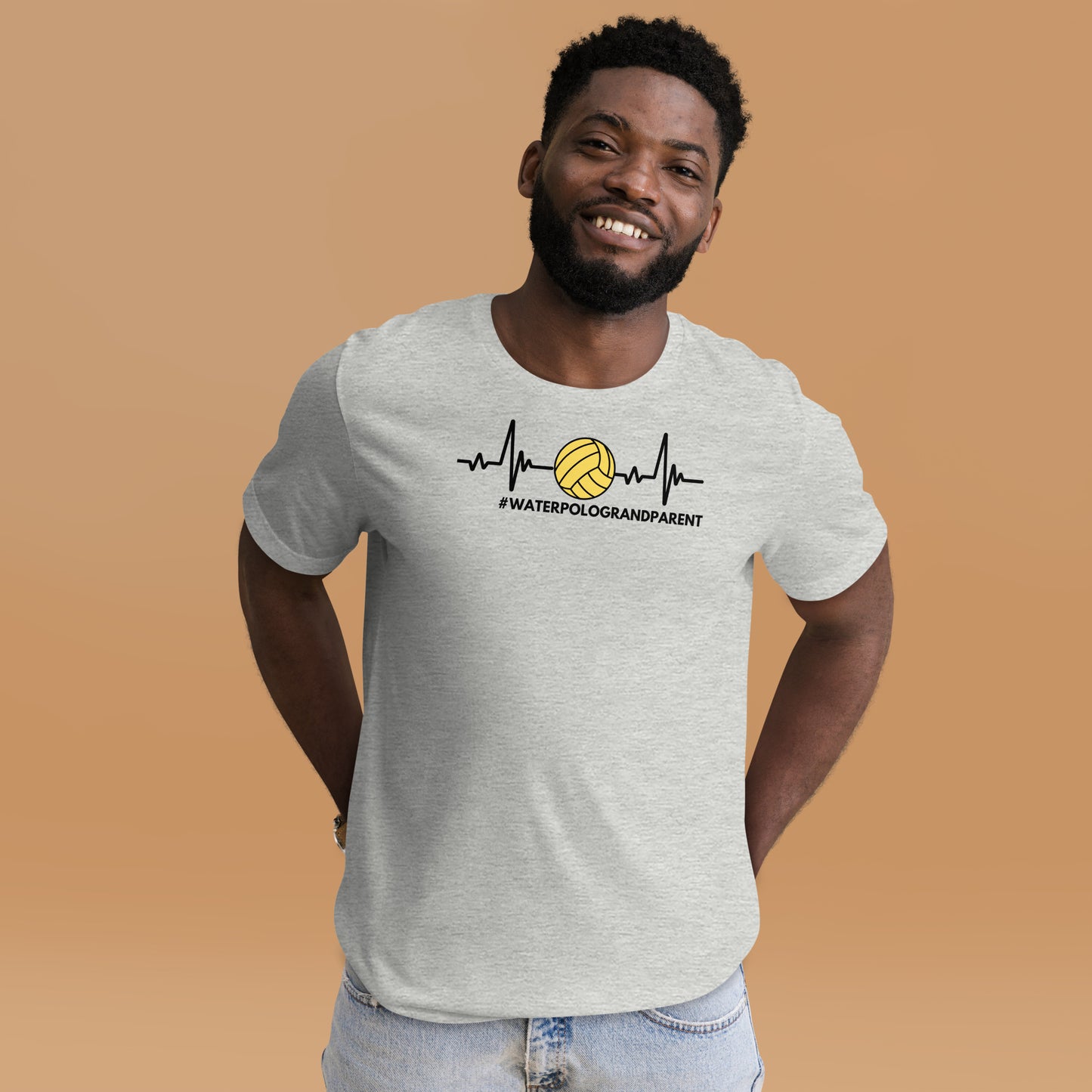Waterpolo Grandparent Heartbeat - Unisex Soft T-shirt - Bella Canvas 3001