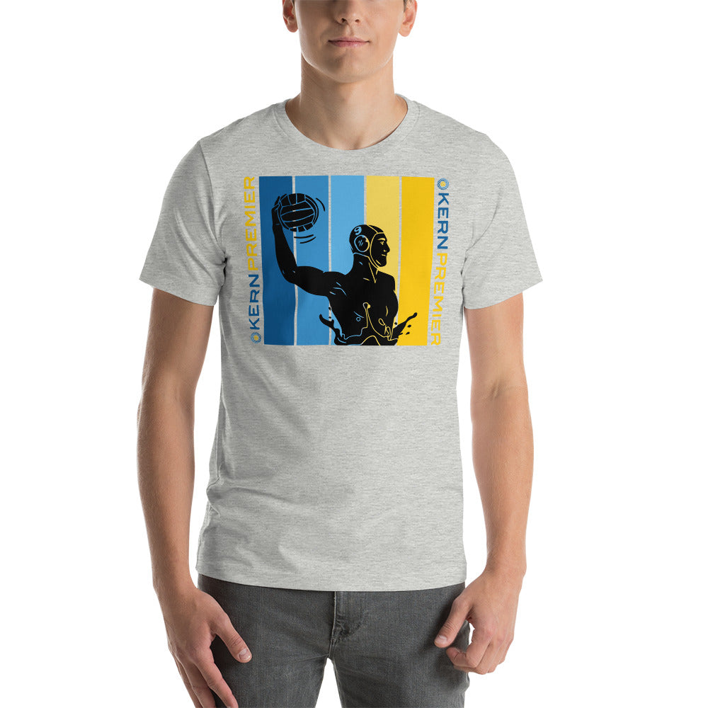Kern Premier 5 color vertical square double logo male silhouette - Unisex Soft T-shirt - Bella Canvas 3001