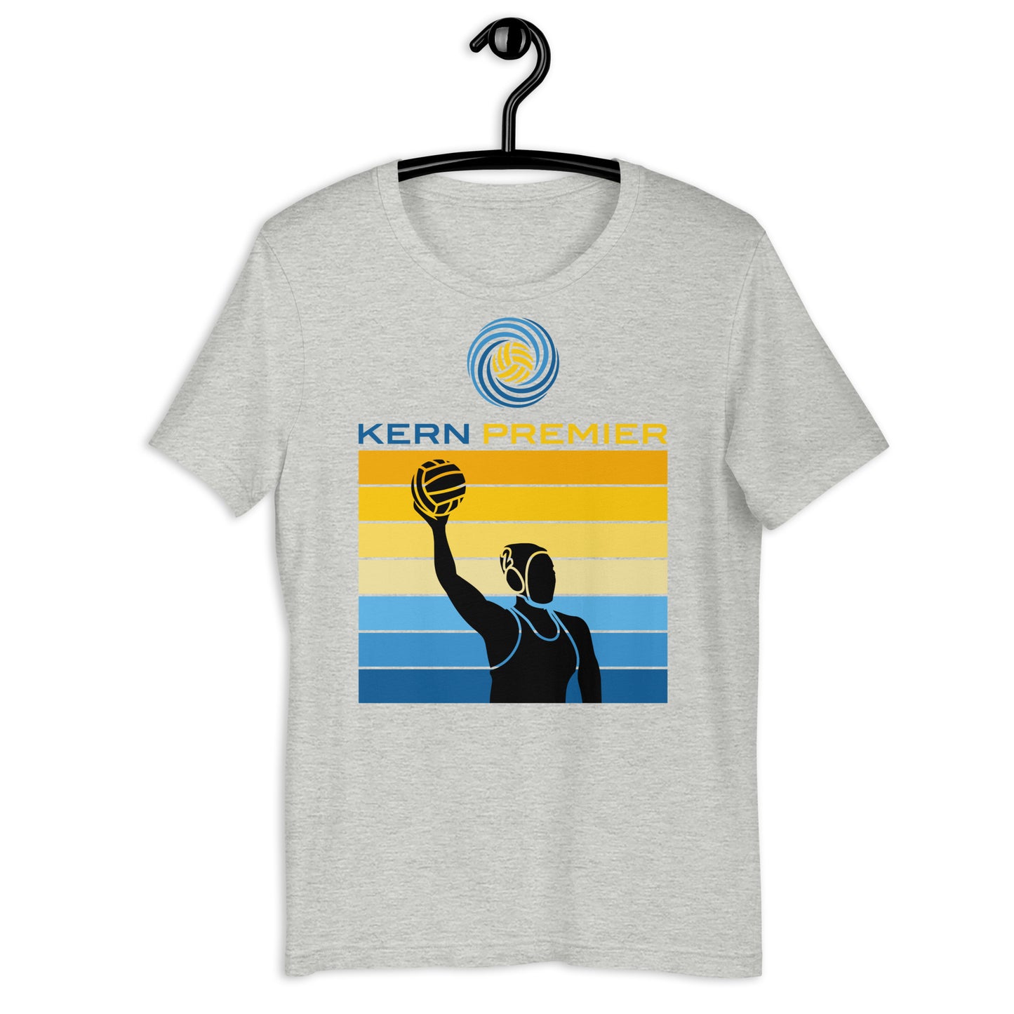 Kern Premier 7 color square horizontal with full logo female silhouette - Unisex Soft T-shirt - Bella Canvas 3001