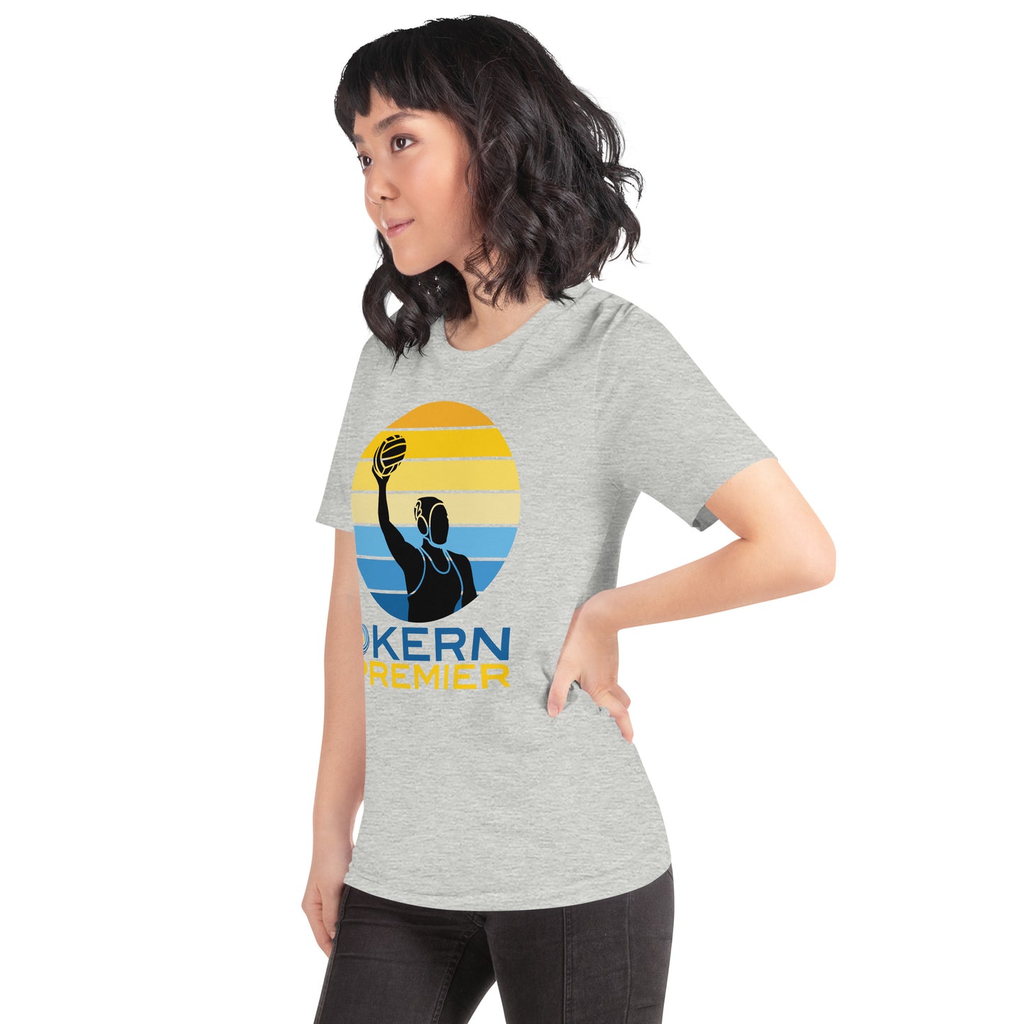 Kern Premier 5 color circle female silhouette - Unisex Soft T-shirt - Bella Canvas 3001