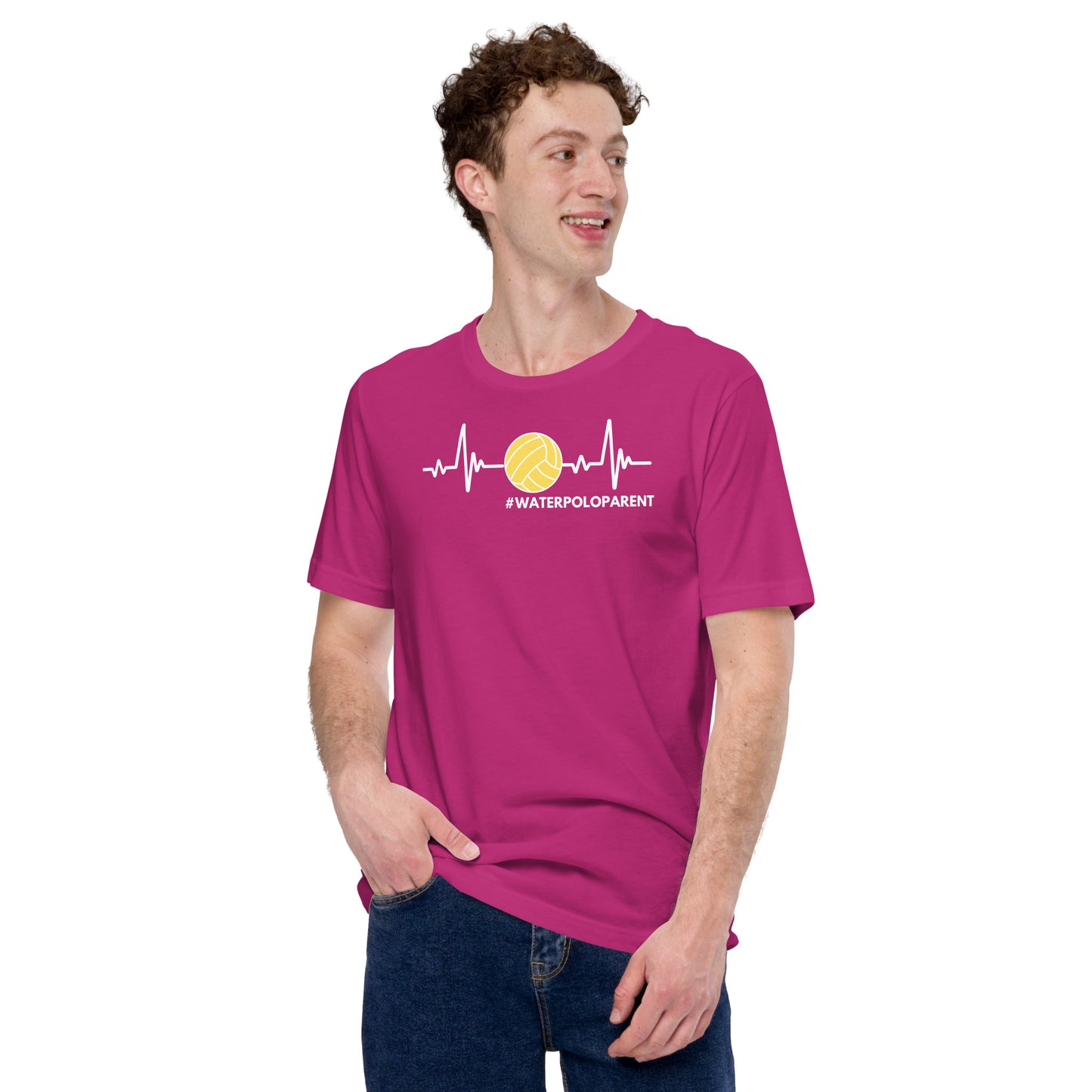 Waterpolo Parent Heartbeat - Unisex Soft T-shirt - Bella Canvas 3001