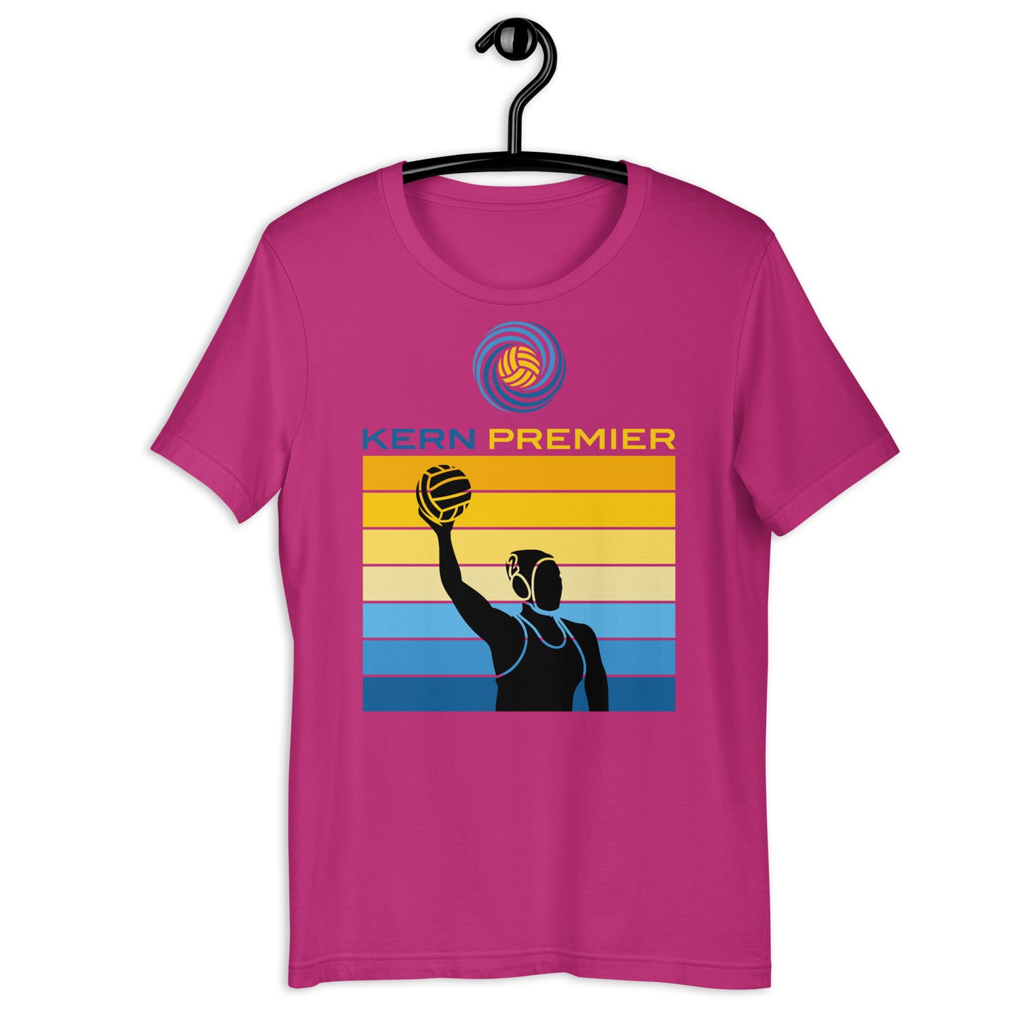 Kern Premier 7 color square horizontal with full logo female silhouette - Unisex Soft T-shirt - Bella Canvas 3001