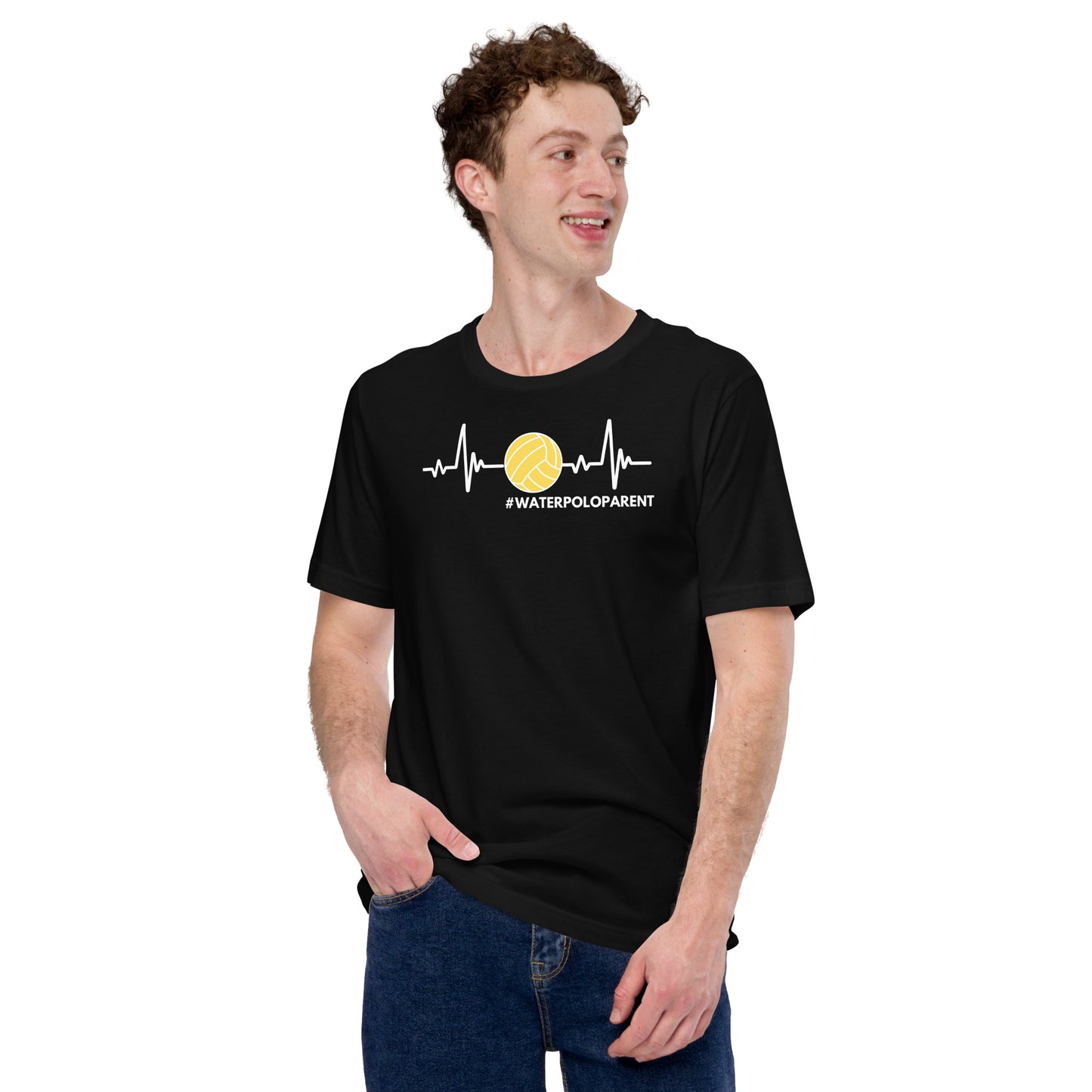 Waterpolo Parent Heartbeat - Unisex Soft T-shirt - Bella Canvas 3001