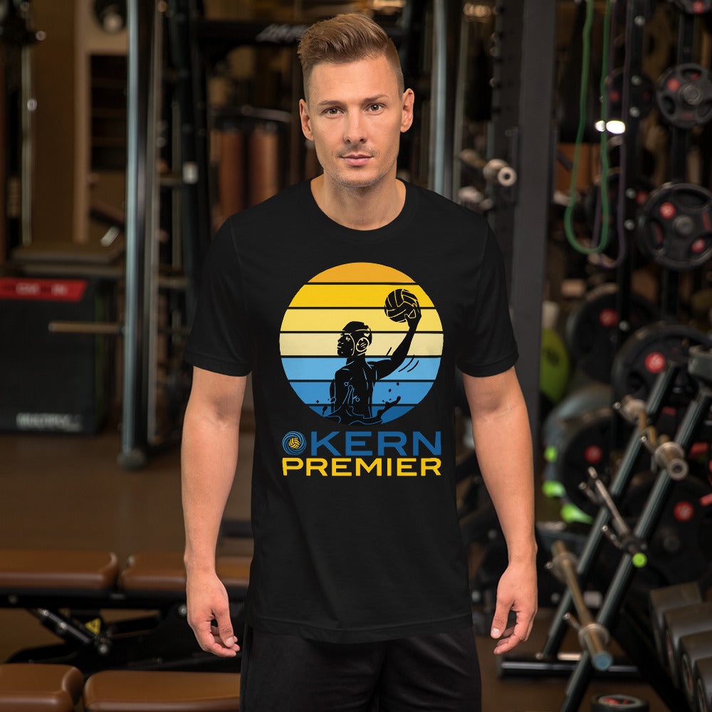 Kern Premier 7 color circle male silhouette - Unisex Soft T-shirt - Bella Canvas 3001