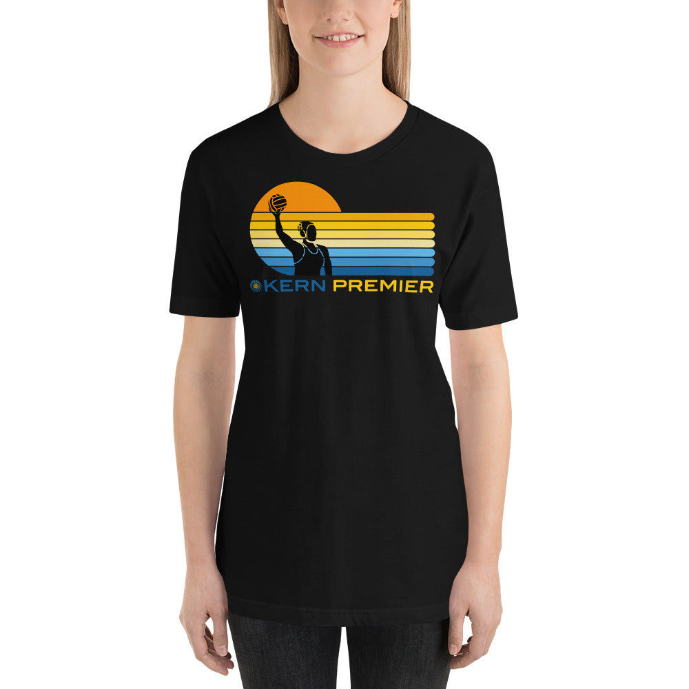 Kern Premier 7 color sunset female silhouette - Unisex Soft T-shirt - Bella Canvas 3001